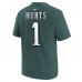 Подростковая Philadelphia Eagles Jalen Hurts Midnight Green Nike Player Name & Number T-Shirt