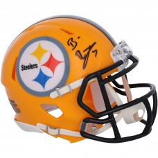 Ben Roethlisberger Pittsburgh Steelers Autographed Fanatics Authentic Riddell Gold Throwback Speed Mini Helmet