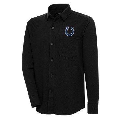 Indianapolis Colts Antigua Black Streamer Button-Up Shacket