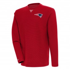 New England Patriots Antigua Flier Bunker Pullover Sweatshirt - Red