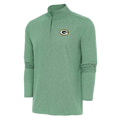 Green Bay Packers Antigua Green Hunk Quarter-Zip Pullover Top