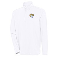 Los Angeles Rams Antigua White Hunk Quarter-Zip Pullover Top