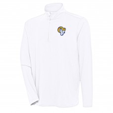 Los Angeles Rams Antigua White Hunk Quarter-Zip Pullover Top Los Angeles Rams Antigua White Hunk Quarter-Zip Pullover Top