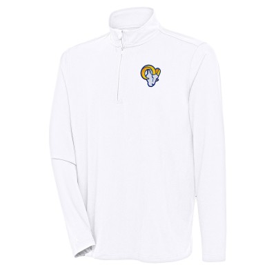 Los Angeles Rams Antigua White Hunk Quarter-Zip Pullover Top