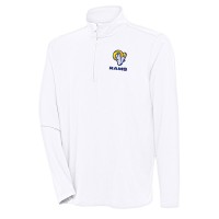 Los Angeles Rams Antigua White Hunk Quarter-Zip Pullover Top