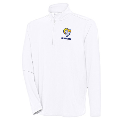 Los Angeles Rams Antigua White Hunk Quarter-Zip Pullover Top