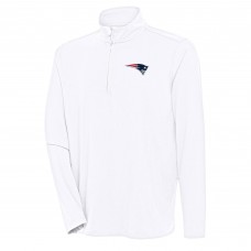 New England Patriots Antigua White Hunk Quarter-Zip Pullover Top New England Patriots Antigua White Hunk Quarter-Zip Pullover Top