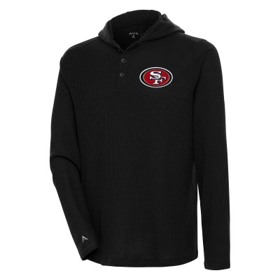 Кофта с капюшоном San Francisco 49ers Antigua Strong Hold Henley - Black