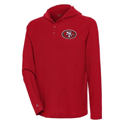 Кофта с капюшоном San Francisco 49ers Antigua Strong Hold Henley - Scarlet