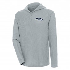 Футболка с длинным рукавом с капюшоном Seattle Seahawks Antigua Strong Hold Henley - Gray