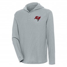 Футболка с длинным рукавом с капюшоном Tampa Bay Buccaneers Antigua Strong Hold Henley - Gray