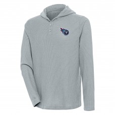 Футболка с длинным рукавом с капюшоном Tennessee Titans Antigua Strong Hold Henley - Gray