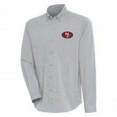 Рубашка San Francisco 49ers Antigua Compression Tri-Blend - Heather Gray/White