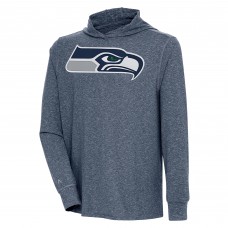 Футболка с длинным рукавом с капюшоном Seattle Seahawks Antigua Saga - Heather Navy