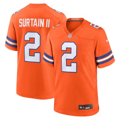 Джерси Denver Broncos Patrick Surtain II Nike Orange Mile High Collection 1977 Throwback Player Game