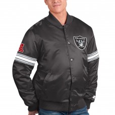 Куртка на кнопках Las Vegas Raiders G-III Sports by Carl Banks Cotton Twill Varsity - Black