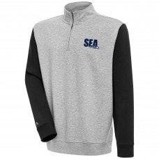 Кофта на короткой молнии Seattle Seahawks Antigua Victory Colorblock - Heather Gray/Black