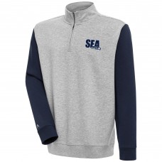 Кофта на короткой молнии Seattle Seahawks Antigua Victory Colorblock - Heather Gray/Navy