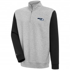 Кофта на короткой молнии Seattle Seahawks Antigua Victory Colorblock - Heather Gray/Black