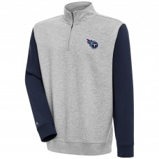 Кофта на короткой молнии Tennessee Titans Antigua Victory Colorblock - Heather Gray/Navy
