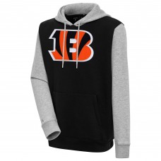 Толстовка Cincinnati Bengals Antigua Victory Colorblock - Black/Heather Gray