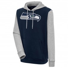 Толстовка Seattle Seahawks Antigua Victory Colorblock - Navy/Heather Gray