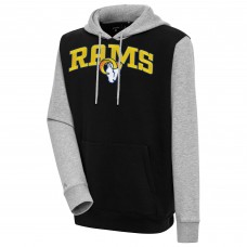 Толстовка Los Angeles Rams Antigua Victory Colorblock - Black/Heather Gray