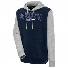 Толстовка Seattle Seahawks Antigua Victory Colorblock - Navy/Heather Gray