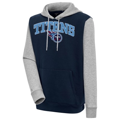 Толстовка Tennessee Titans Antigua Victory Colorblock - Navy/Heather Gray