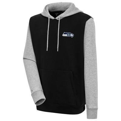 Толстовка Seattle Seahawks Antigua Victory Colorblock - Black/Heather Gray