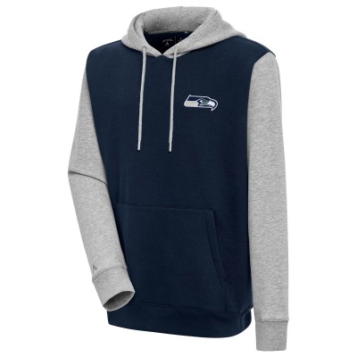 Толстовка Seattle Seahawks Antigua Victory Colorblock - Navy/Heather Gray