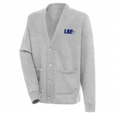 Los Angeles Rams Antigua Victory Button-Up Cardigan - Heather Gray