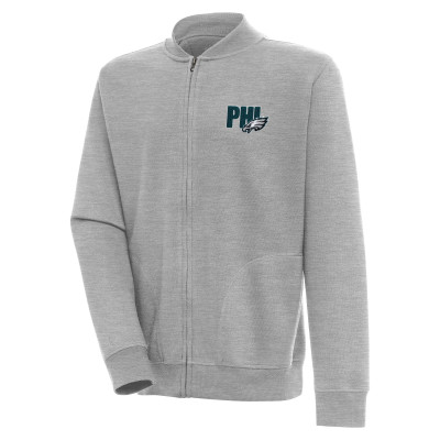 Кофта на молнии Philadelphia Eagles Antigua Victory - Heather Gray