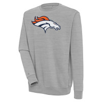 Свитшот Denver Broncos Antigua Heather Gray Victory Pullover