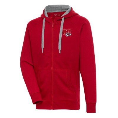Kansas City Chiefs Antigua Red Victory Full-Zip Hoodie