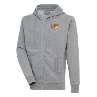 Pittsburgh Steelers Antigua Heather Gray Victory Full-Zip Hoodie