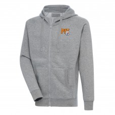 Pittsburgh Steelers Antigua Heather Gray Victory Full-Zip Hoodie