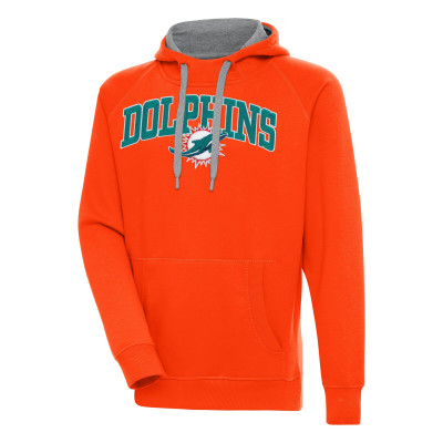 Miami Dolphins Antigua Orange Victory Pullover Hoodie