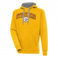 Pittsburgh Steelers Antigua Gold Victory Pullover Hoodie