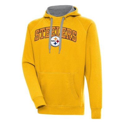 Pittsburgh Steelers Antigua Gold Victory Pullover Hoodie