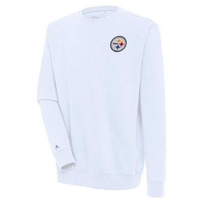 Pittsburgh Steelers Antigua White Victory Pullover Sweatshirt