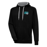 Miami Dolphins Antigua Black Victory Pullover Hoodie