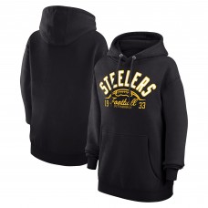 Unisex Pittsburgh Steelers Starter Black Half Ball Team Fleece Pullover Hoodie