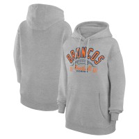 Unisex Denver Broncos Starter Heather Gray Half Ball Team Fleece Pullover Hoodie