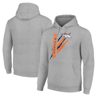 Unisex Denver Broncos Starter Heather Gray Color Scratch Fleece Pullover Hoodie