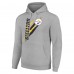 Unisex Pittsburgh Steelers Starter Heather Gray Color Scratch Fleece Pullover Hoodie