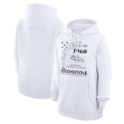 Unisex Denver Broncos Starter White Arch Team Fleece Pullover Hoodie