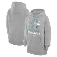 Unisex Miami Dolphins Starter Heather Gray Arch Team Fleece Pullover Hoodie