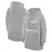 Unisex Miami Dolphins Starter Heather Gray Arch Team Fleece Pullover Hoodie