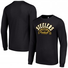 Pittsburgh Steelers Starter Black Half Ball Team Long Sleeve T-Shirt
